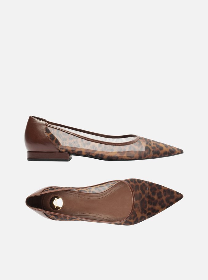Sapatilha Animal Print Tela Bico Fino