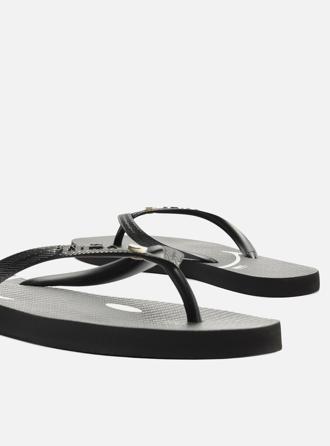 Chinelo de Dedo Preto Essential Brizza Smiley