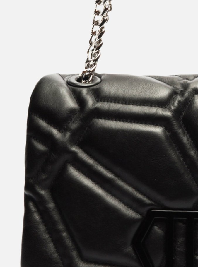 Bolsa Tiracolo Preta Couro Emma Média