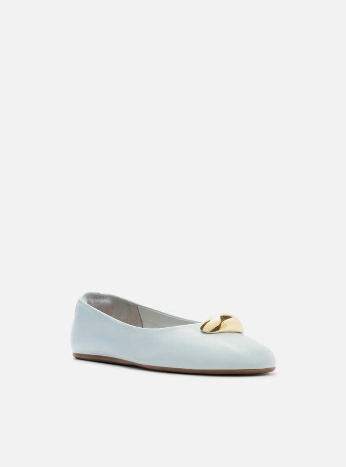 Sapatilha Azul Couro Elástico Metal Bold
