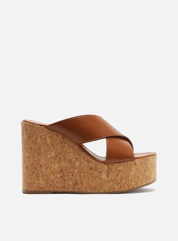 Sandália Marrom Salto Plataforma