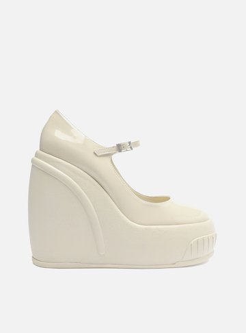 Sapato Boneca Nude Verniz Plataforma Bold