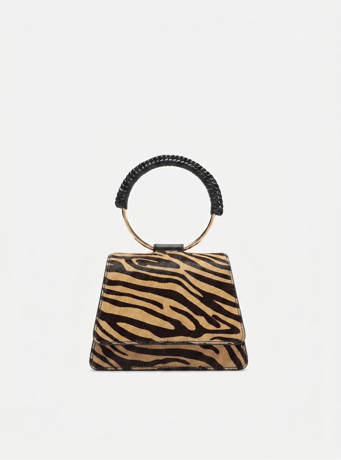 Bolsa Tiracolo Animal Print Couro Pequena