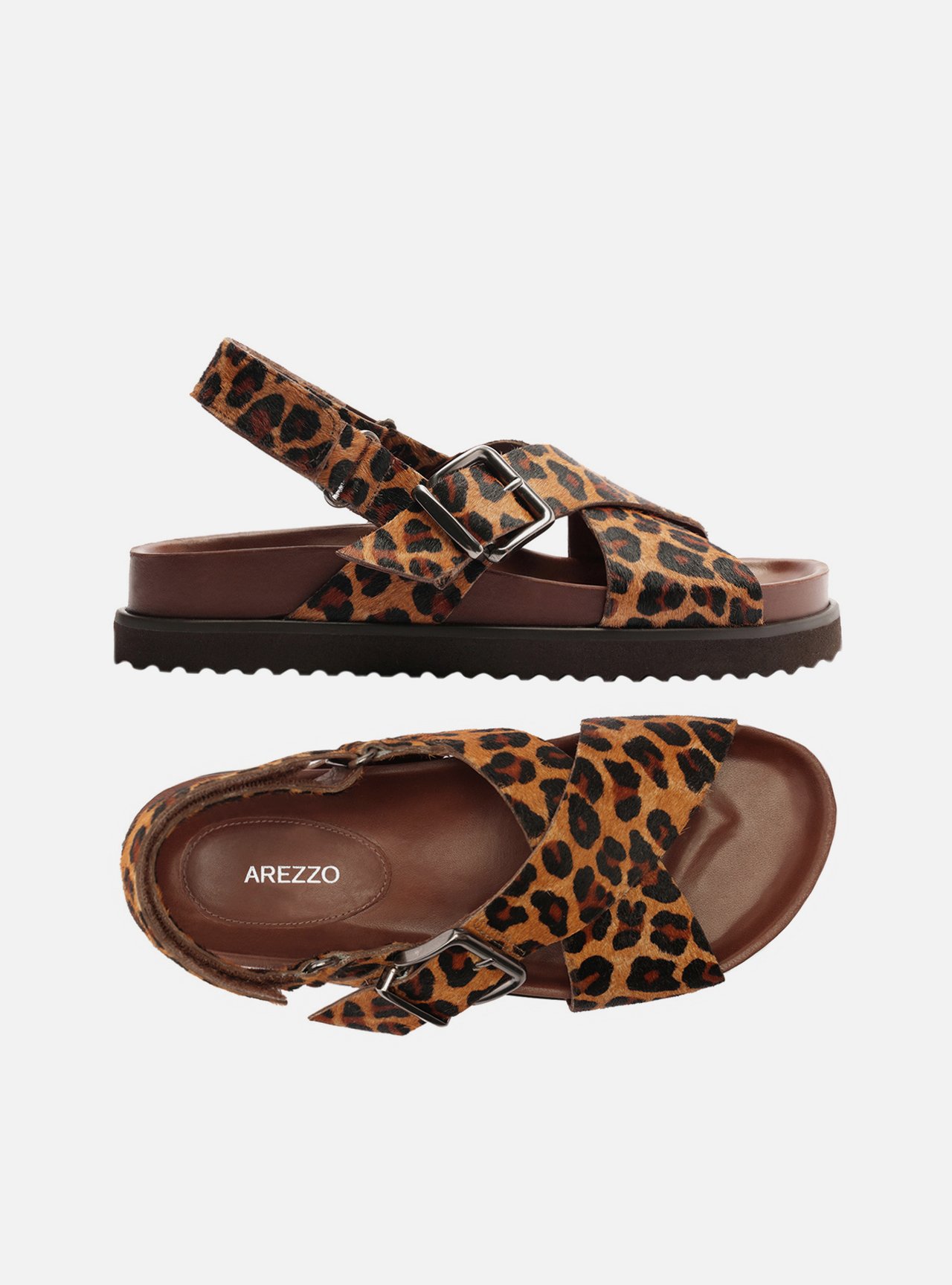 Sandália Papete Animal Print Tiras Cruzadas — foto 5