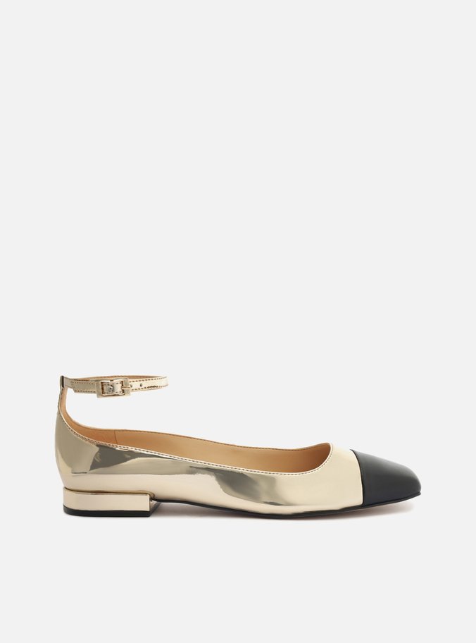 Sapatilha Boneca Dourada Cap Toe Fivela