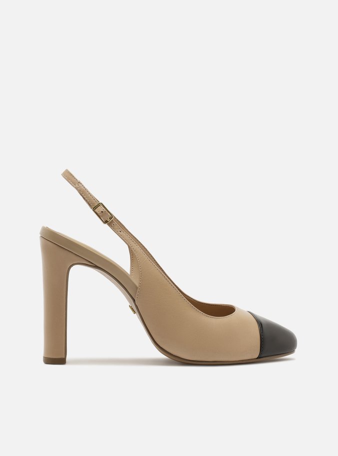 Sapato Boneca Nude Couro Salto Bloco