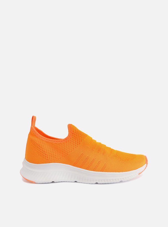 Tênis Slip On Laranja Neon Knit ZZ Mov