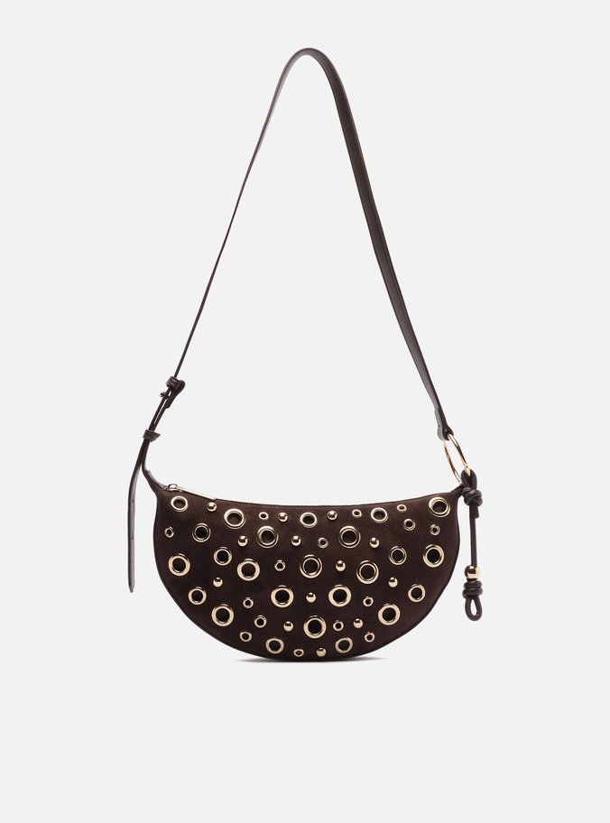 Bolsa Tiracolo Marrom Suede Média