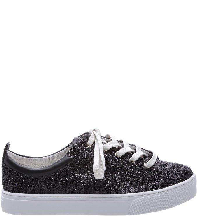 Tênis Baixo Cadarços Glam Preto