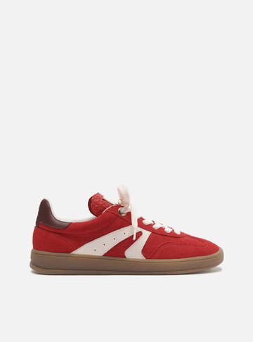Tênis Vermelho Camurça Amarração Retrô