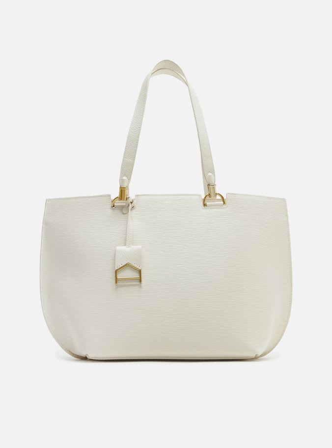 Bolsa Shopping Off-White Couro Abraccio Grande