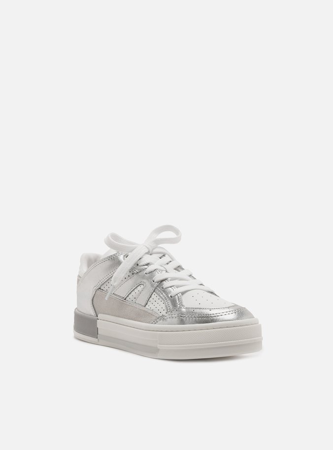 Tênis Prata Multimaterial Flatform Recortes