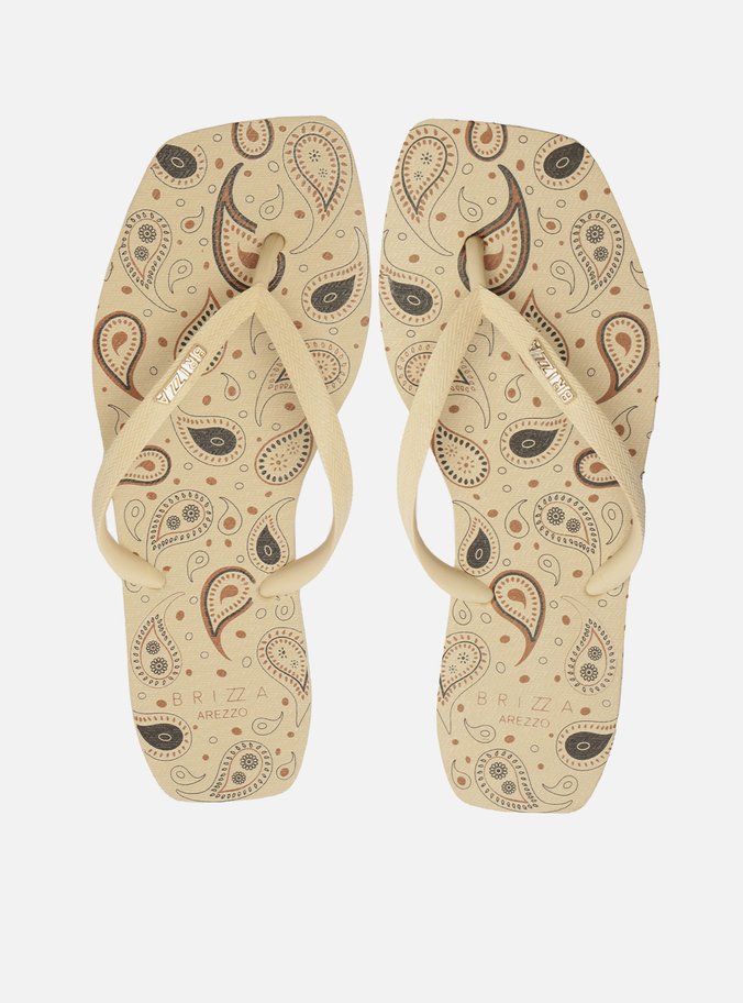 Chinelo de Dedo Branco Paisley Square Brizza