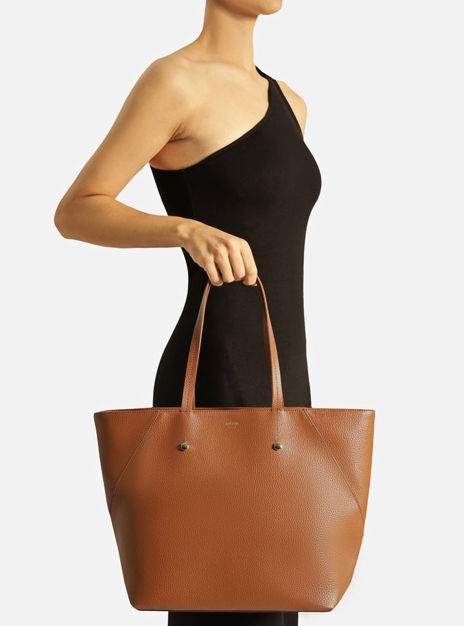 Bolsa Shopping Marrom Grande Rebites