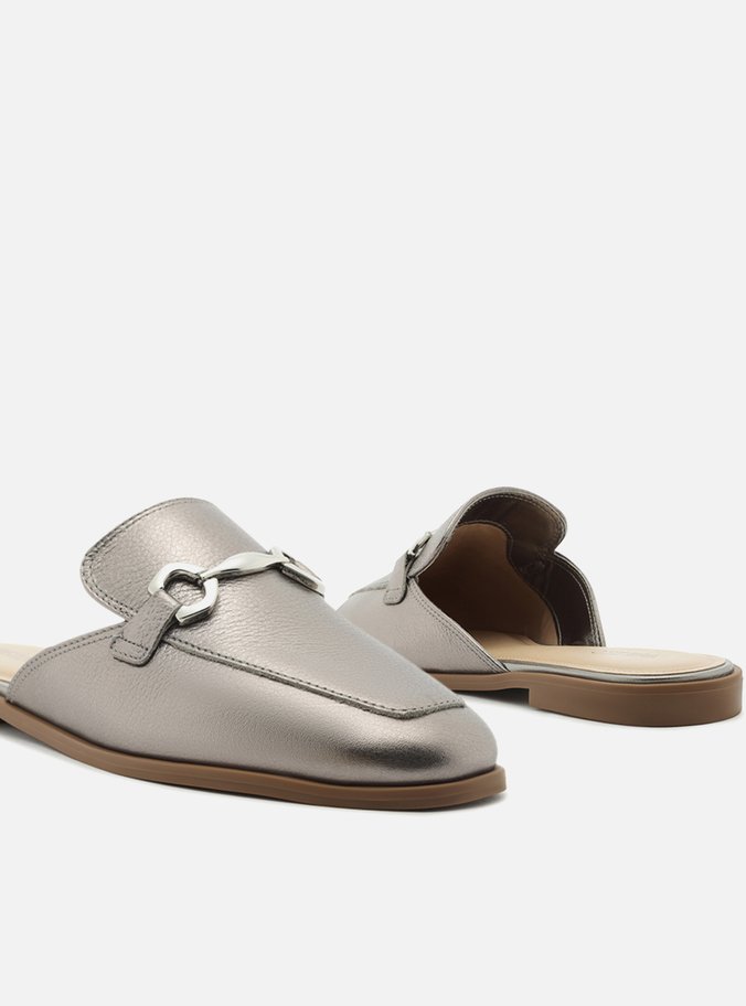 Mule Prata Bico Redondo Bridão