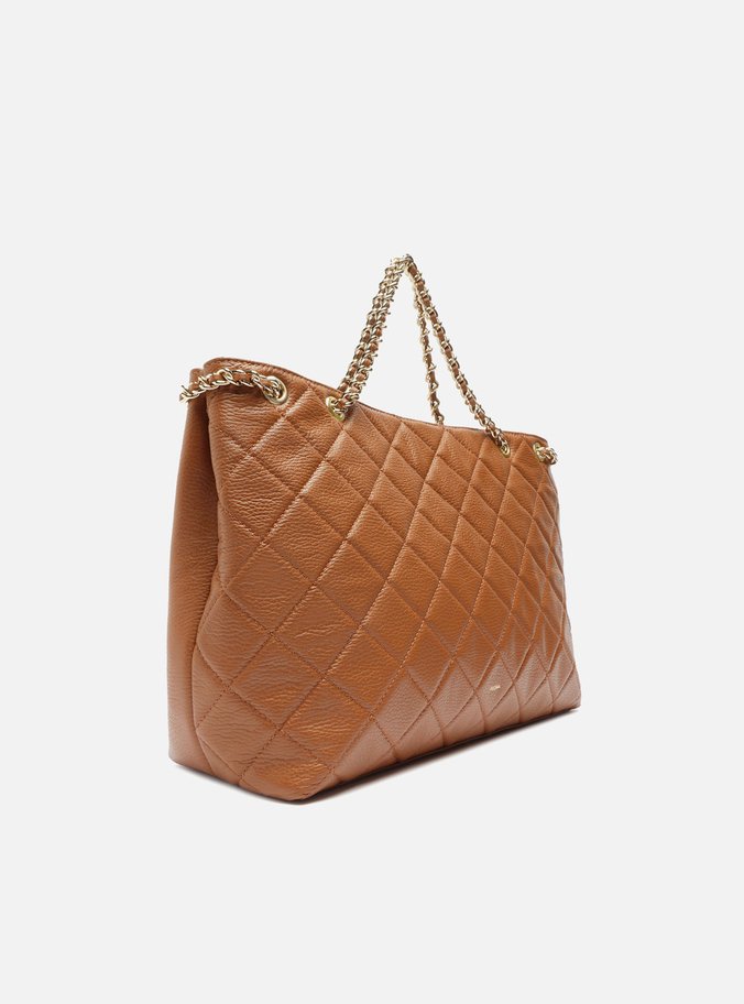 Bolsa Tote Marrom Couro Matelassê Grande