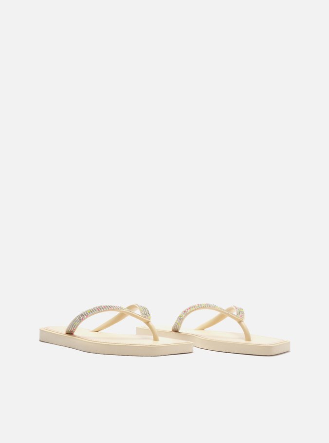 Chinelo de Dedo Off-White Recouro Square Strass