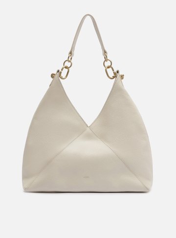 Bolsa Hobo Off-White Couro Grande Recortes Metais