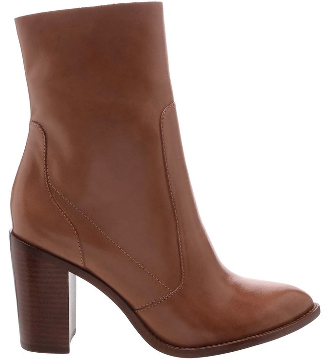 Bota Couro Salto Alto Light Toast
