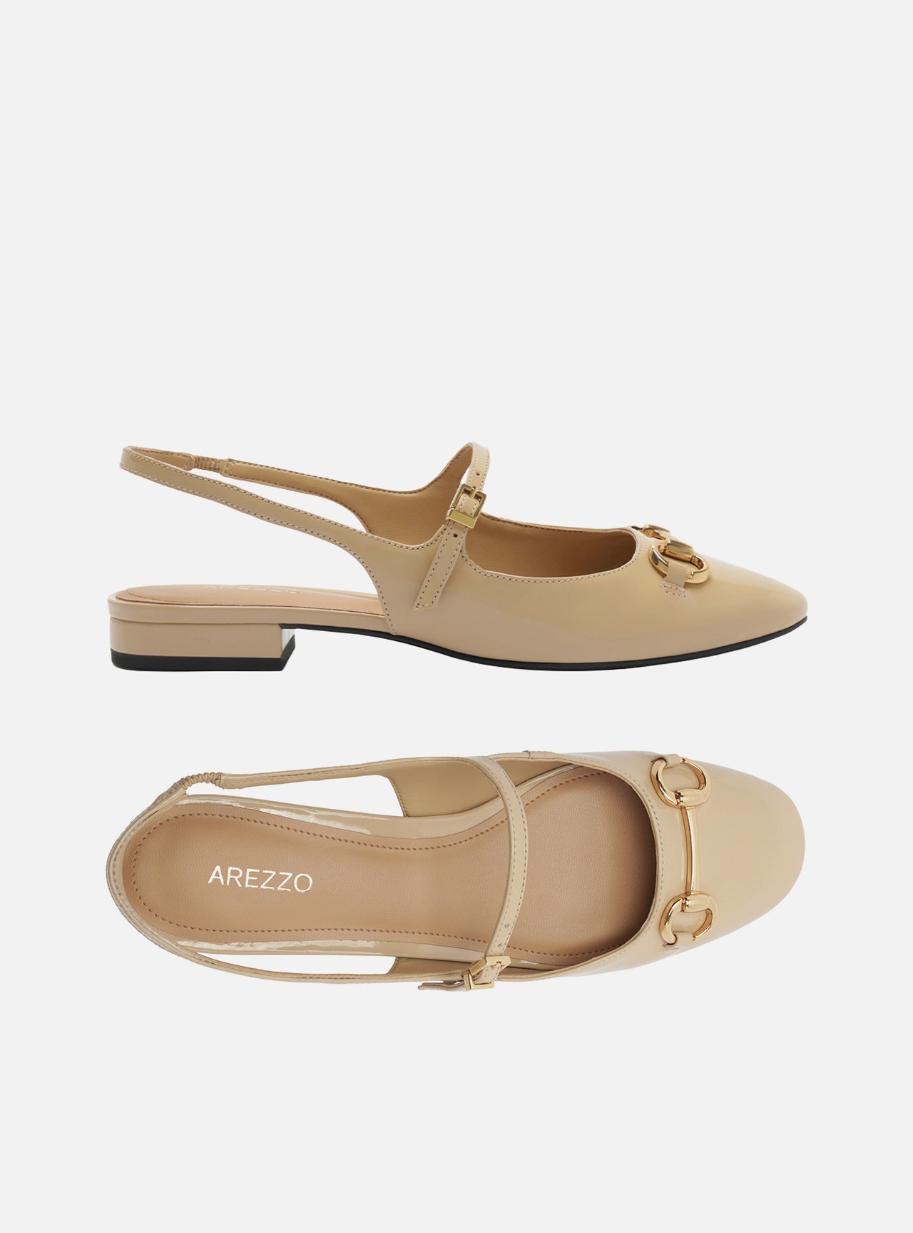 Sapatilha Nude Couro Bico Redondo Bridão Slingback — foto 6