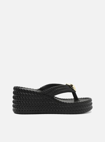 Sandália Preta Flatform Marrocos Sun