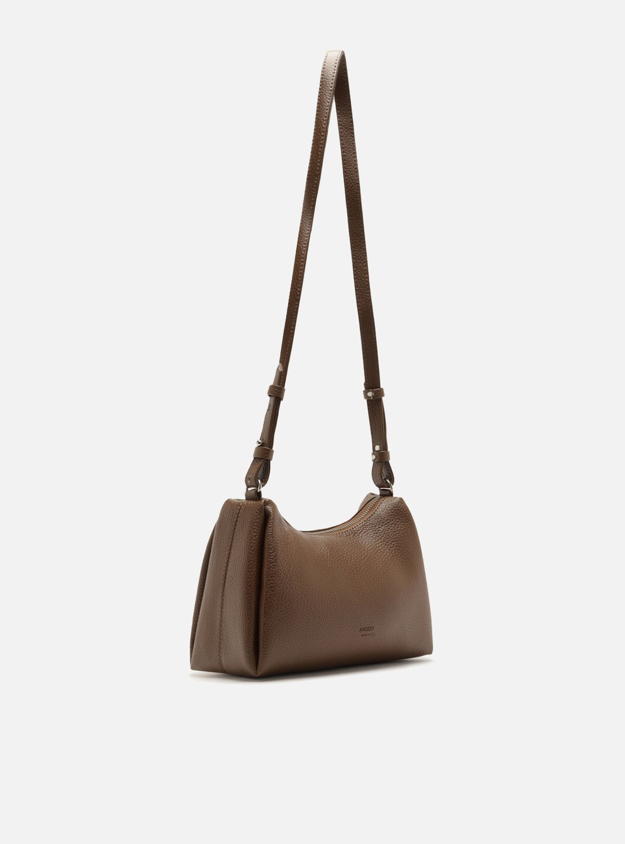 Bolsa Tiracolo Marrom Granulada Metais — foto 5