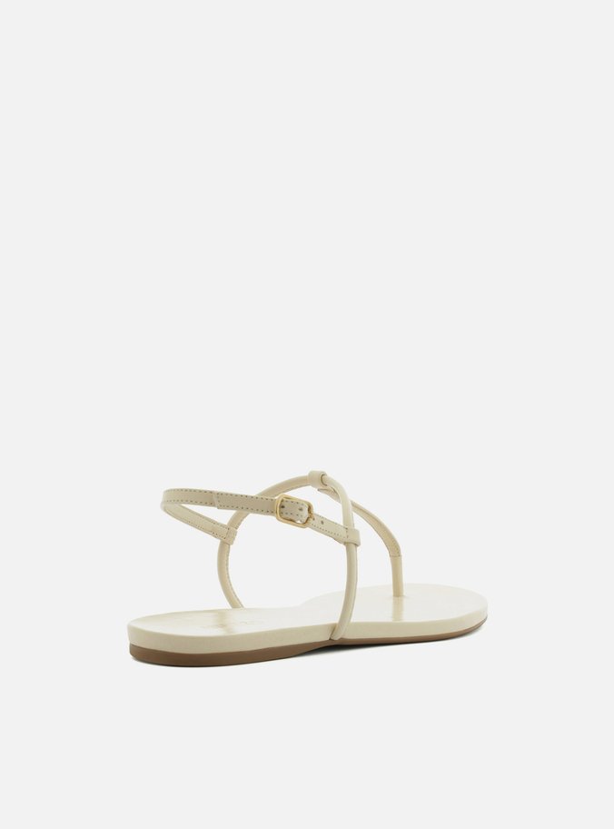Sandália Rasteira Off-White Tiras Slim Básica