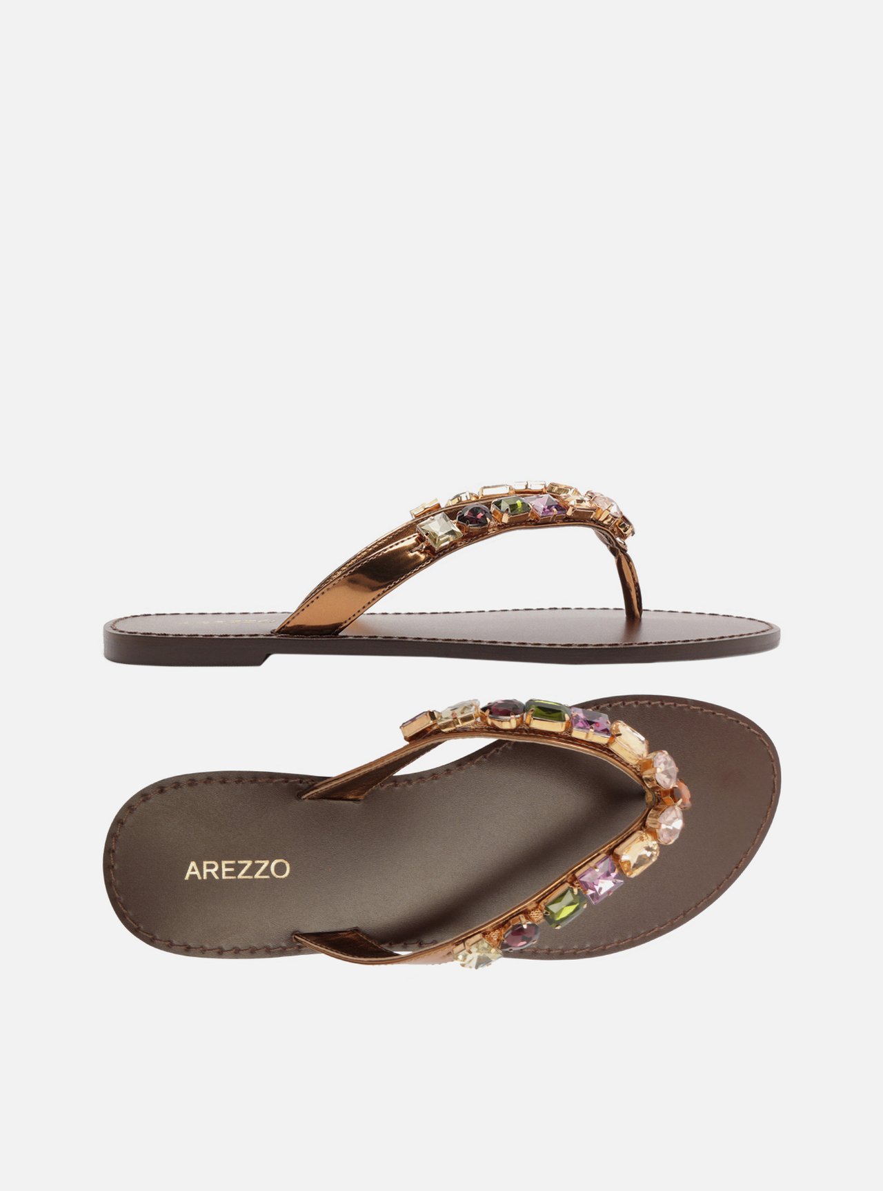Rasteira Bronze Flip Flop Pedrarias — foto 6