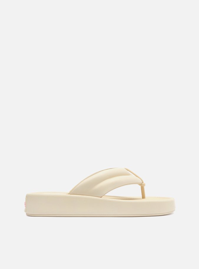 Sandália Off-White Tiras Largas Flatform Kim Flex
