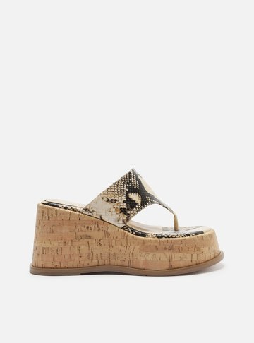 Tamanco Animal Print Plataforma Tira Única