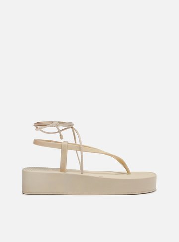 Sandália Off-White Flatform Amarração Brizza