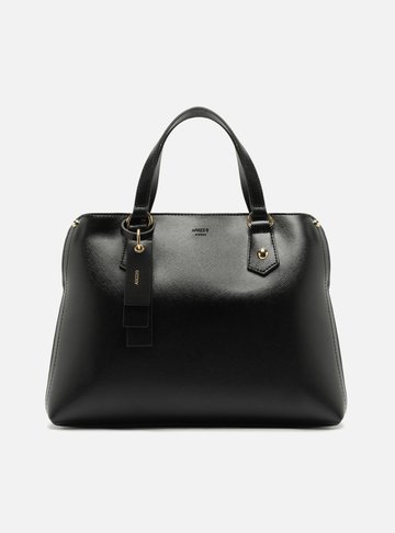Bolsa Tote Preta Grande Bag Charm Tag