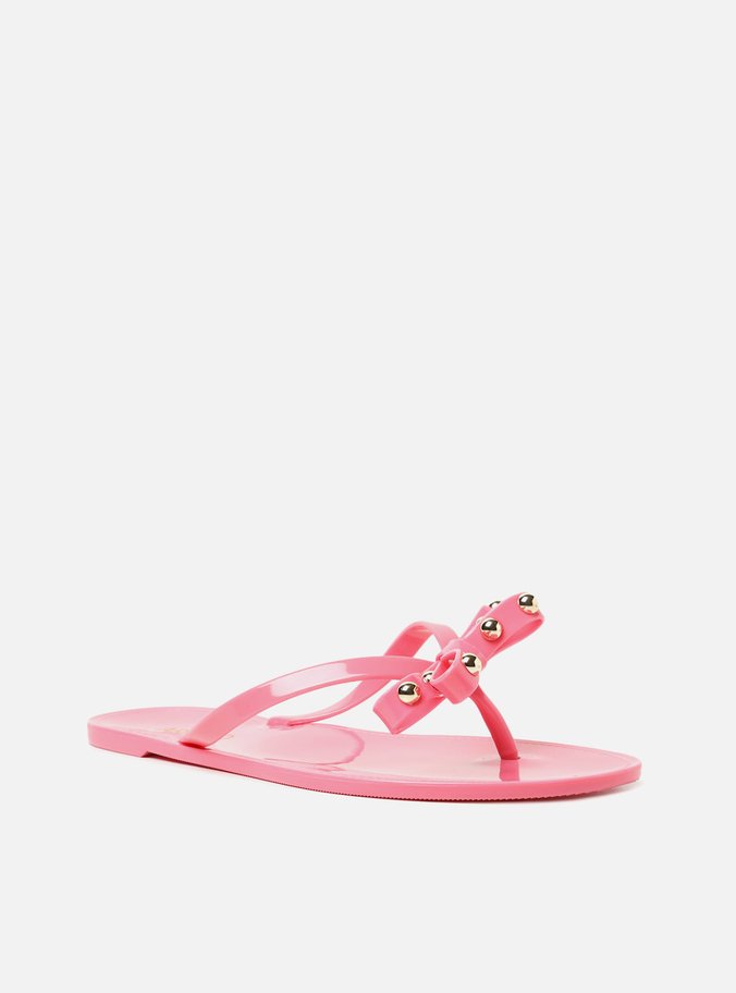 Rasteira Rosa Baby Flat Laço Brizza