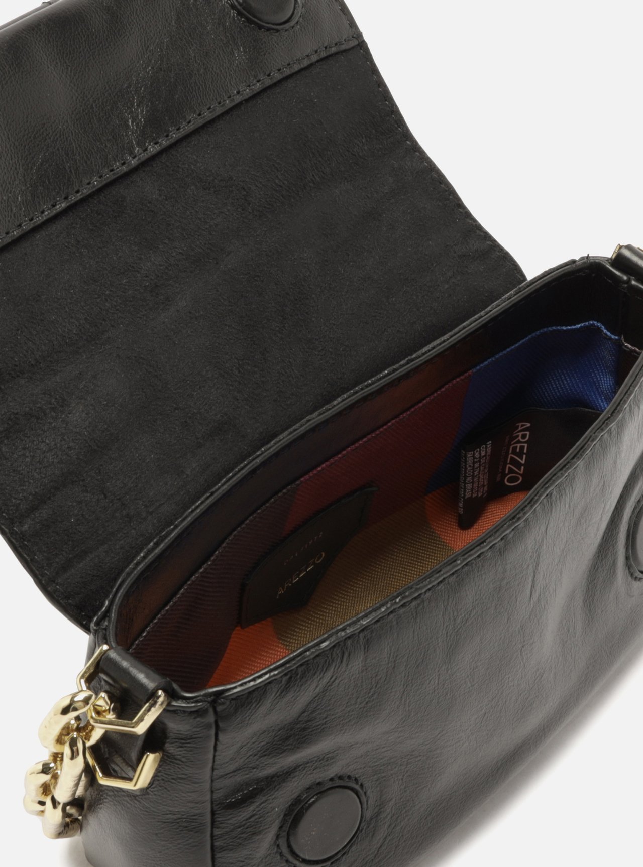 Bolsa Tiracolo Preta Couro Pequena — foto 4