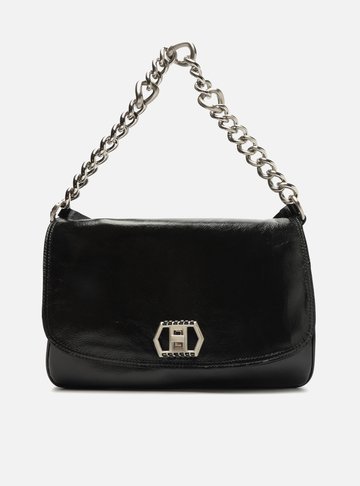 Bolsa Tiracolo Preta Couro Amélia Grande