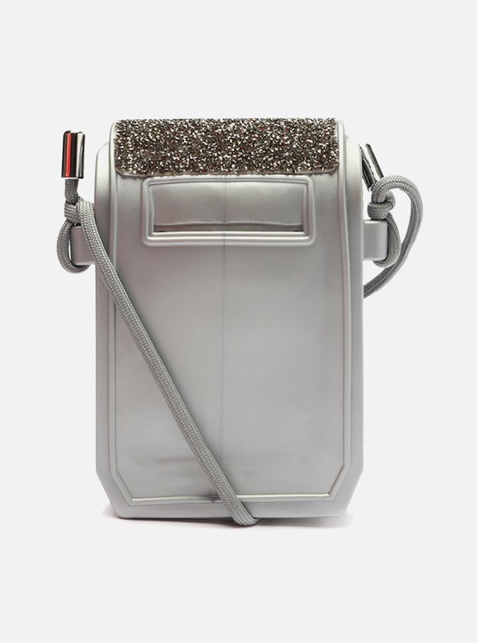 Bolsa Tiracolo Prata Glitter Pequena Brizza
