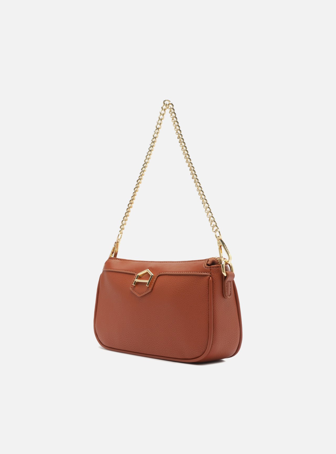 Bolsa Tiracolo Marrom Corrente Dourada — foto 2