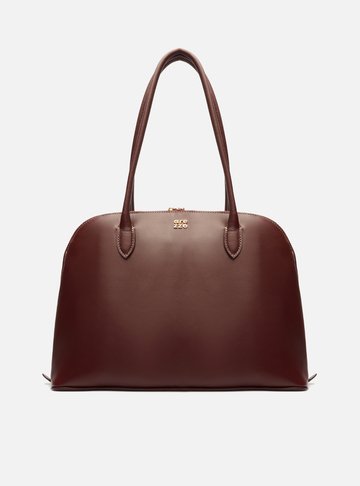Bolsa Shopping Vermelha Couro Grande Assinatura