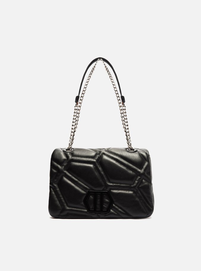 Bolsa Tiracolo Preta Couro Emma Média