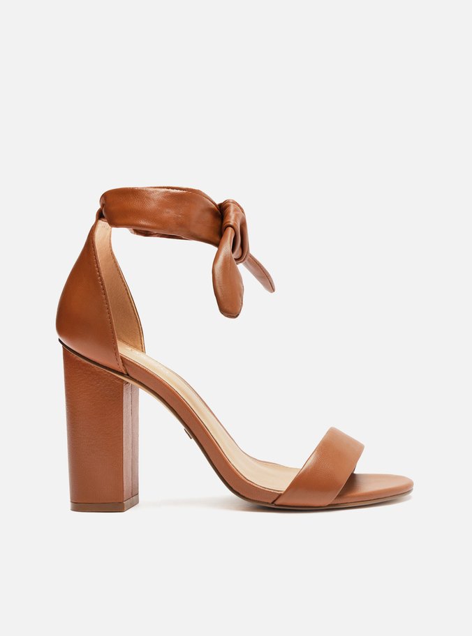 Sandália Marrom Caramel Couro Salto Bloco Isabelli
