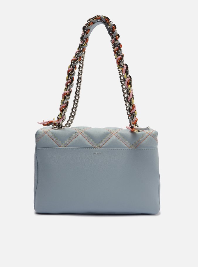 Bolsa Tiracolo Azul Soft Couro Mizz Média