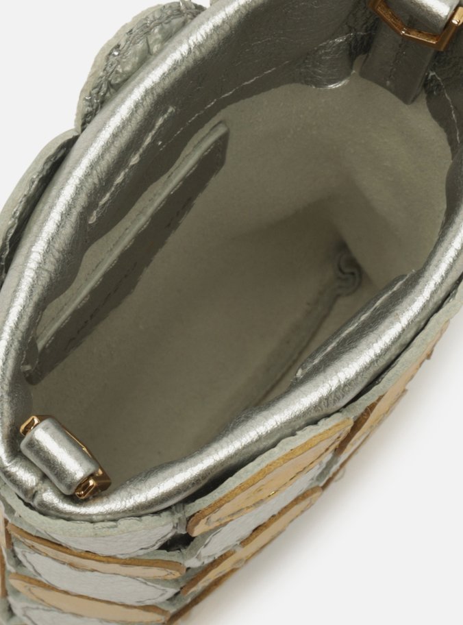 Mini Bag Tiracolo Metalizada Couro TIG