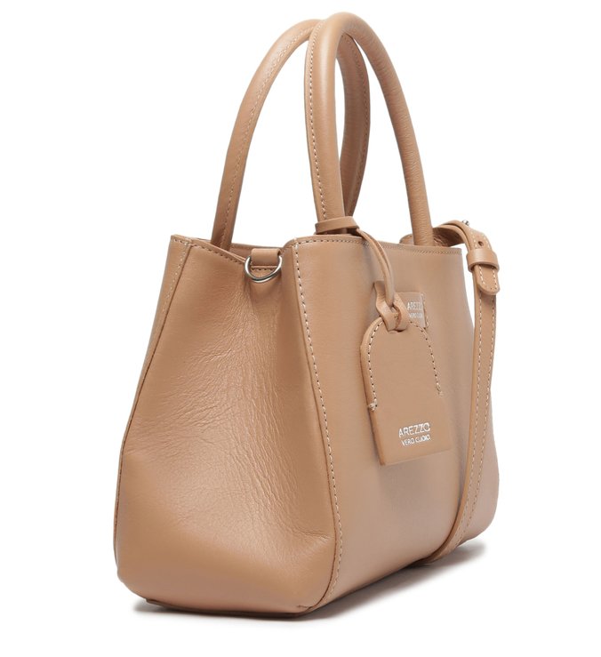Bolsa Tiracolo Nude Couro Estruturada Ambar