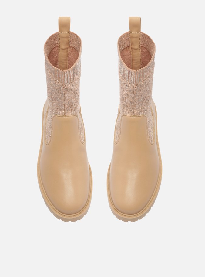 Bota Infantil Nude Cano Médio Knit
