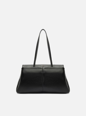 Arezzo — Bolsa Shopping Preta Couro Média