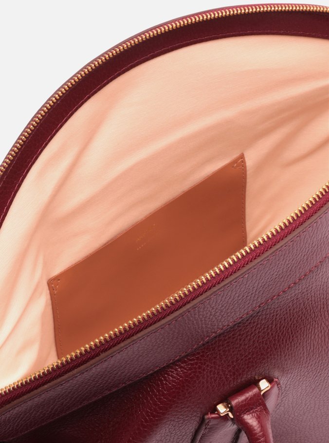 Bolsa Shopping Vermelha Couro Grande Moderna