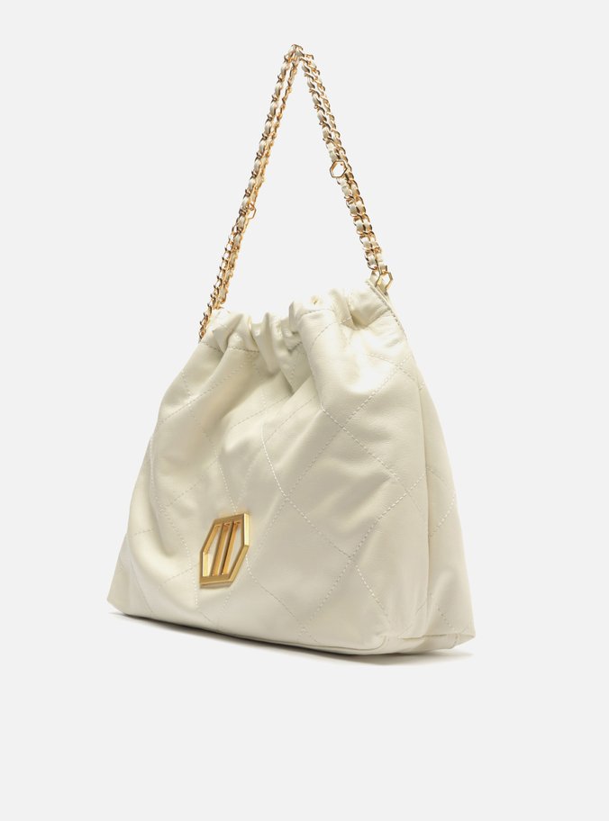 Bolsa Hobo Branca Couro Esther Grande