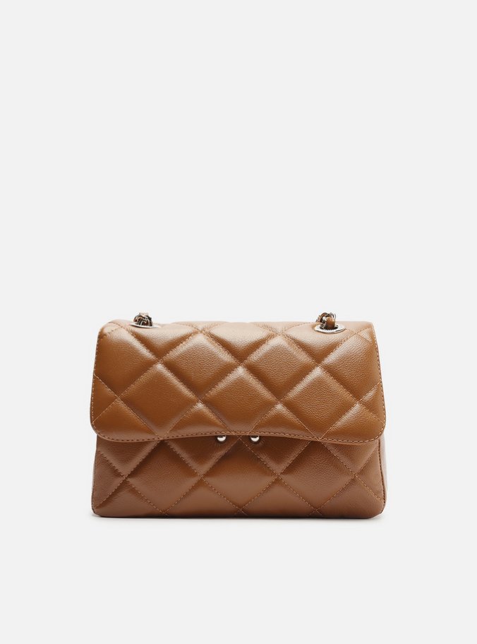 Bolsa Tiracolo Marrom Couro Mizz Média