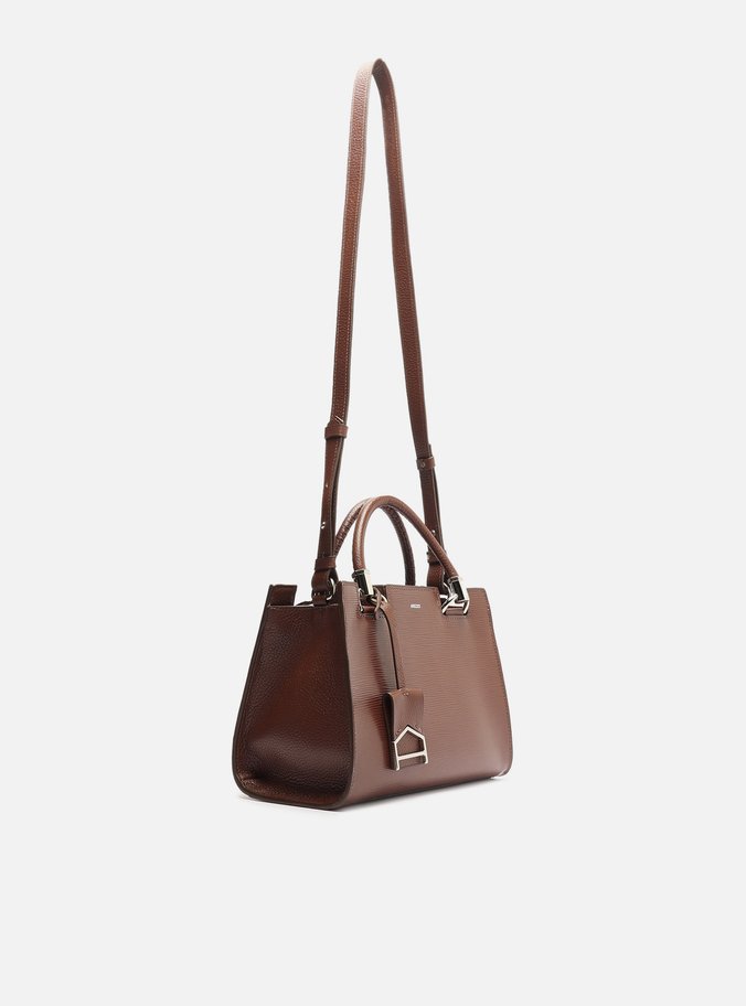 Bolsa Tote Marrom Couro Abraccio Média