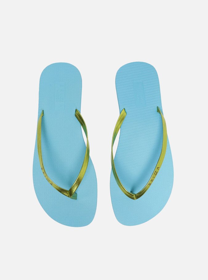 Chinelo de Dedo Azul com Tiras Verde Brizza